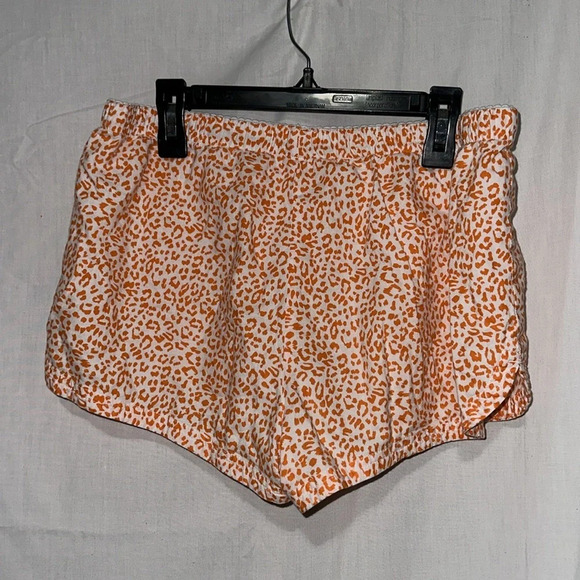 orange & white leopard print Aerie pajama shorts size small - Picture 2 of 3